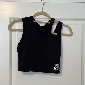 Lululemon SoulCycle Shoulder Cut Out Long Line Sports Bra in Black